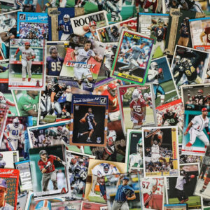 Wholesale liquidation sport cards pallet stacked with trading card boxes